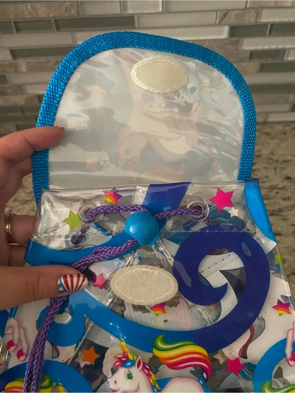 Vintage Lisa Frank Markie Unicorn mini backpack clear see through 90s y2k bag